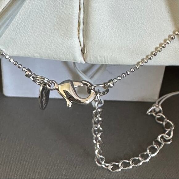 NWT! Faceted Crystal Sliding Pendant On A Silver Chain Lobster Claw Closure K105 - Picture 8 of 14